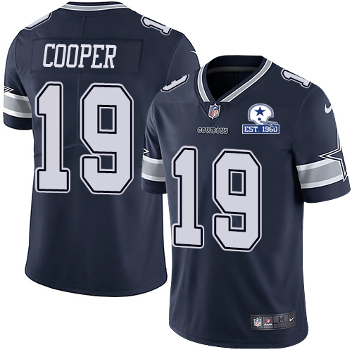 Nike Cowboys #19 Amari Cooper Navy Blue Team Color Men's Stitched With Established In 1960 Patch NFL Vapor Untouchable Limited Jersey Nike Cowboys #19 Amari Cooper Navy Blue Team Color Men's Stitched With Established In 1960 Patch NFL Vapor Untouchable Limited Jersey