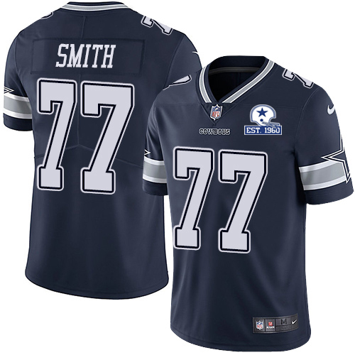 Nike Cowboys #77 Tyron Smith Navy Blue Team Color Men's Stitched With Established In 1960 Patch NFL Vapor Untouchable Limited Jersey Nike Cowboys #77 Tyron Smith Navy Blue Team Color Men's Stitched With Established In 1960 Patch NFL Vapor Untouchable Limited Jersey