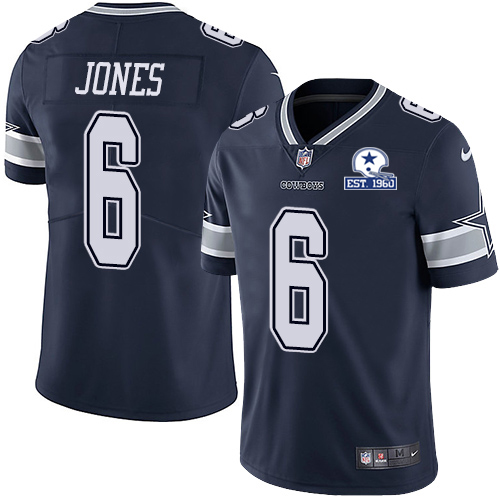 Nike Cowboys #6 Chris Jones Navy Blue Team Color Men's Stitched With Established In 1960 Patch NFL Vapor Untouchable Limited Jersey Nike Cowboys #6 Chris Jones Navy Blue Team Color Men's Stitched With Established In 1960 Patch NFL Vapor Untouchable Limited Jersey