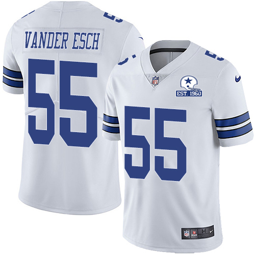 Nike Cowboys #55 Leighton Vander Esch White Men's Stitched With Established In 1960 Patch NFL Vapor Untouchable Limited Jersey Nike Cowboys #55 Leighton Vander Esch White Men's Stitched With Established In 1960 Patch NFL Vapor Untouchable Limited Jersey