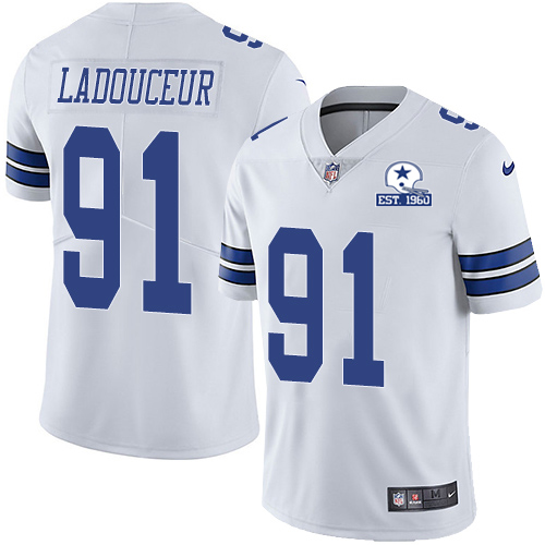 Nike Cowboys #91 L.P. Ladouceur White Men's Stitched With Established In 1960 Patch NFL Vapor Untouchable Limited Jersey Nike Cowboys #91 L.P. Ladouceur White Men's Stitched With Established In 1960 Patch NFL Vapor Untouchable Limited Jersey