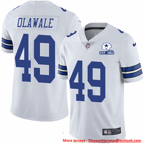 Nike Cowboys #49 Jamize Olawale White Men's Stitched With Established In 1960 Patch NFL Vapor Untouchable Limited Jersey Nike Cowboys #49 Jamize Olawale White Men's Stitched With Established In 1960 Patch NFL Vapor Untouchable Limited Jersey