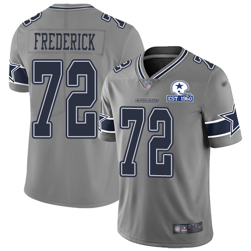 Nike Cowboys #72 Travis Frederick Gray Men's Stitched With Established In 1960 Patch NFL Limited Inverted Legend Jersey Nike Cowboys #72 Travis Frederick Gray Men's Stitched With Established In 1960 Patch NFL Limited Inverted Legend Jersey