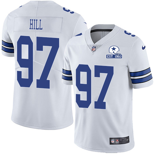 Nike Cowboys #97 Trysten Hill White Men's Stitched With Established In 1960 Patch NFL Vapor Untouchable Limited Jersey Nike Cowboys #97 Trysten Hill White Men's Stitched With Established In 1960 Patch NFL Vapor Untouchable Limited Jersey