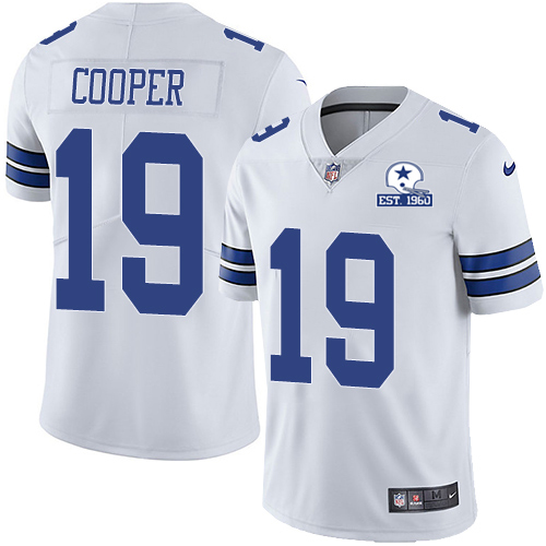 Nike Cowboys #19 Amari Cooper White Men's Stitched With Established In 1960 Patch NFL Vapor Untouchable Limited Jersey Nike Cowboys #19 Amari Cooper White Men's Stitched With Established In 1960 Patch NFL Vapor Untouchable Limited Jersey