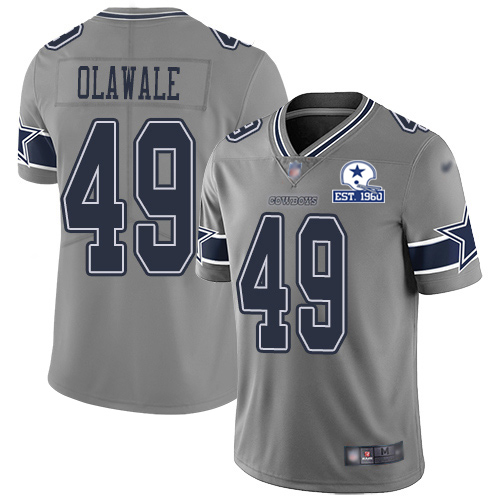 Nike Cowboys #49 Jamize Olawale Gray Men's Stitched With Established In 1960 Patch NFL Limited Inverted Legend Jersey Nike Cowboys #49 Jamize Olawale Gray Men's Stitched With Established In 1960 Patch NFL Limited Inverted Legend Jersey