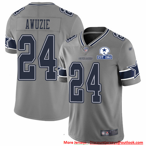 Nike Cowboys #24 Chidobe Awuzie Gray Men's Stitched With Established In 1960 Patch NFL Limited Inverted Legend Jersey Nike Cowboys #24 Chidobe Awuzie Gray Men's Stitched With Established In 1960 Patch NFL Limited Inverted Legend Jersey