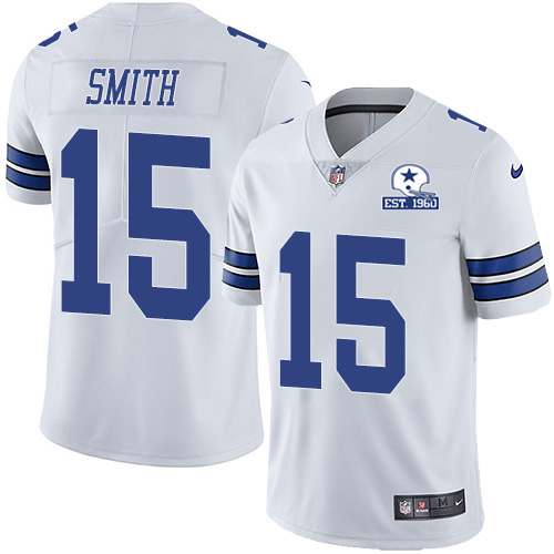 Nike Cowboys #15 Devin Smith White Men's Stitched With Established In 1960 Patch NFL Vapor Untouchable Limited Jersey Nike Cowboys #15 Devin Smith White Men's Stitched With Established In 1960 Patch NFL Vapor Untouchable Limited Jersey