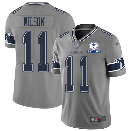 Nike Cowboys #11 Cedrick Wilson Gray Men's Stitched With Established In 1960 Patch NFL Limited Inverted Legend Jersey Nike Cowboys #11 Cedrick Wilson Gray Men's Stitched With Established In 1960 Patch NFL Limited Inverted Legend Jersey