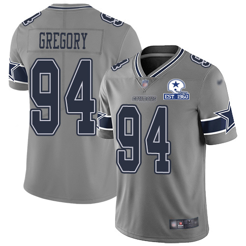 Nike Cowboys #94 Randy Gregory Gray Men's Stitched With Established In 1960 Patch NFL Limited Inverted Legend Jersey Nike Cowboys #94 Randy Gregory Gray Men's Stitched With Established In 1960 Patch NFL Limited Inverted Legend Jersey