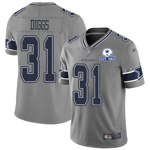Nike Cowboys #31 Trevon Diggs Gray Men's Stitched With Established In 1960 Patch NFL Limited Inverted Legend Jersey Nike Cowboys #31 Trevon Diggs Gray Men's Stitched With Established In 1960 Patch NFL Limited Inverted Legend Jersey