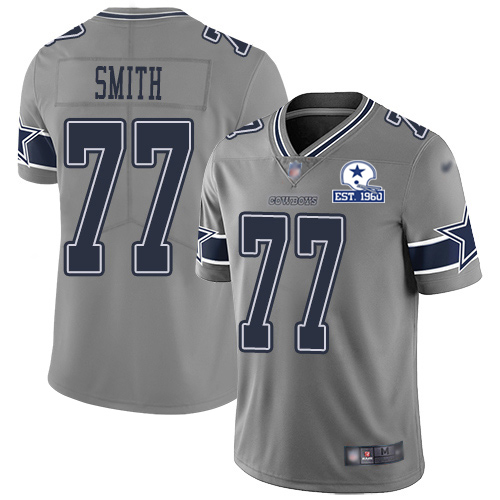 Nike Cowboys #77 Tyron Smith Gray Men's Stitched With Established In 1960 Patch NFL Limited Inverted Legend Jersey Nike Cowboys #77 Tyron Smith Gray Men's Stitched With Established In 1960 Patch NFL Limited Inverted Legend Jersey