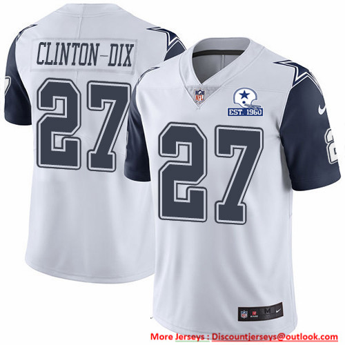 Nike Cowboys #27 Ha Ha Clinton-Dix White Men's Stitched With Established In 1960 Patch NFL Limited Rush Jersey Nike Cowboys #27 Ha Ha Clinton-Dix White Men's Stitched With Established In 1960 Patch NFL Limited Rush Jersey