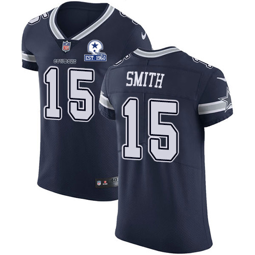 Nike Cowboys #15 Devin Smith Navy Blue Team Color Men's Stitched With Established In 1960 Patch NFL Vapor Untouchable Elite Jersey Nike Cowboys #15 Devin Smith Navy Blue Team Color Men's Stitched With Established In 1960 Patch NFL Vapor Untouchable Elite Jersey
