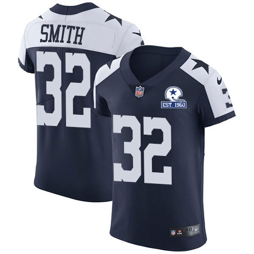 Nike Cowboys #32 Saivion Smith Navy Blue Thanksgiving Men's Stitched With Established In 1960 Patch NFL Vapor Untouchable Throwback Elite Jersey Nike Cowboys #32 Saivion Smith Navy Blue Thanksgiving Men's Stitched With Established In 1960 Patch NFL Vapor Untouchable Throwback Elite Jersey
