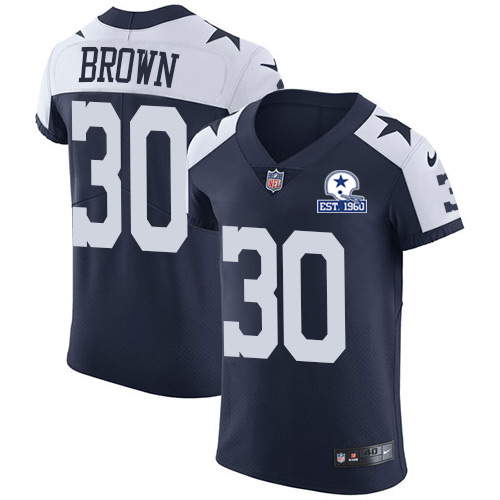 Nike Cowboys #30 Anthony Brown Navy Blue Thanksgiving Men's Stitched With Established In 1960 Patch NFL Vapor Untouchable Throwback Elite Jersey Nike Cowboys #30 Anthony Brown Navy Blue Thanksgiving Men's Stitched With Established In 1960 Patch NFL Vapor Untouchable Throwback Elite Jersey