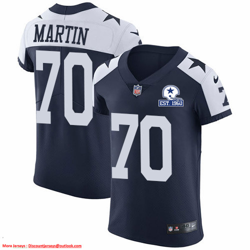 Nike Cowboys #70 Zack Martin Navy Blue Thanksgiving Men's Stitched With Established In 1960 Patch NFL Vapor Untouchable Throwback Elite Jersey Nike Cowboys #70 Zack Martin Navy Blue Thanksgiving Men's Stitched With Established In 1960 Patch NFL Vapor Untouchable Throwback Elite Jersey