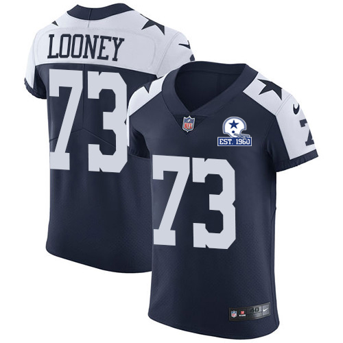Nike Cowboys #73 Joe Looney Navy Blue Thanksgiving Men's Stitched With Established In 1960 Patch NFL Vapor Untouchable Throwback Elite Jersey Nike Cowboys #73 Joe Looney Navy Blue Thanksgiving Men's Stitched With Established In 1960 Patch NFL Vapor Untouchable Throwback Elite Jersey