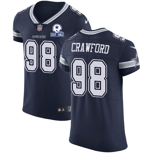 Nike Cowboys #98 Tyrone Crawford Navy Blue Team Color Men's Stitched With Established In 1960 Patch NFL Vapor Untouchable Elite Jersey Nike Cowboys #98 Tyrone Crawford Navy Blue Team Color Men's Stitched With Established In 1960 Patch NFL Vapor Untouchable Elite Jersey