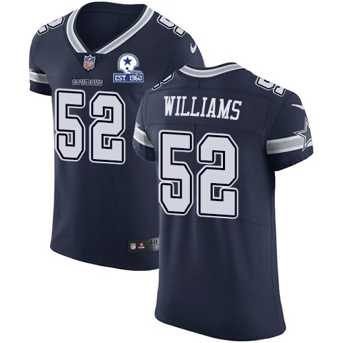 Nike Cowboys #52 Connor Williams Navy Blue Team Color Men's Stitched With Established In 1960 Patch NFL Vapor Untouchable Elite Jersey Nike Cowboys #52 Connor Williams Navy Blue Team Color Men's Stitched With Established In 1960 Patch NFL Vapor Untouchable Elite Jersey