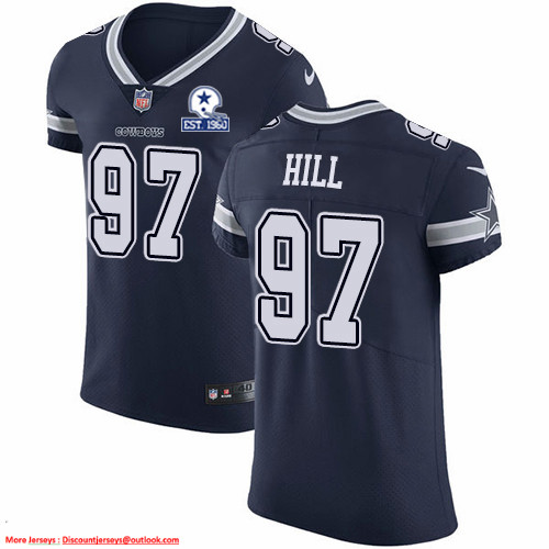 Nike Cowboys #97 Trysten Hill Navy Blue Team Color Men's Stitched With Established In 1960 Patch NFL Vapor Untouchable Elite Jersey