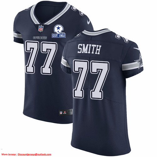 Nike Cowboys #77 Tyron Smith Navy Blue Team Color Men's Stitched With Established In 1960 Patch NFL Vapor Untouchable Elite Jersey Nike Cowboys #77 Tyron Smith Navy Blue Team Color Men's Stitched With Established In 1960 Patch NFL Vapor Untouchable Elite Jersey
