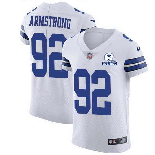 Nike Cowboys #92 Dorance Armstrong White Men's Stitched With Established In 1960 Patch NFL New Elite Jersey Nike Cowboys #92 Dorance Armstrong White Men's Stitched With Established In 1960 Patch NFL New Elite Jersey