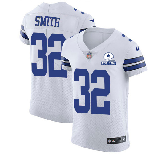 Nike Cowboys #32 Saivion Smith White Men's Stitched With Established In 1960 Patch NFL New Elite Jersey Nike Cowboys #32 Saivion Smith White Men's Stitched With Established In 1960 Patch NFL New Elite Jersey