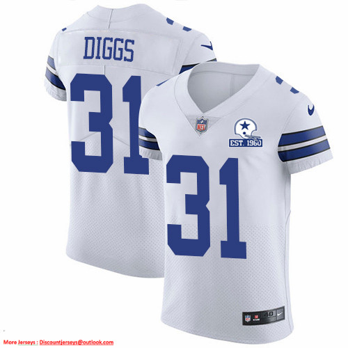 Nike Cowboys #31 Trevon Diggs White Men's Stitched With Established In 1960 Patch NFL New Elite Jersey Nike Cowboys #31 Trevon Diggs White Men's Stitched With Established In 1960 Patch NFL New Elite Jersey