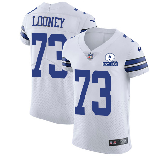 Nike Cowboys #73 Joe Looney White Men's Stitched With Established In 1960 Patch NFL New Elite Jersey Nike Cowboys #73 Joe Looney White Men's Stitched With Established In 1960 Patch NFL New Elite Jersey