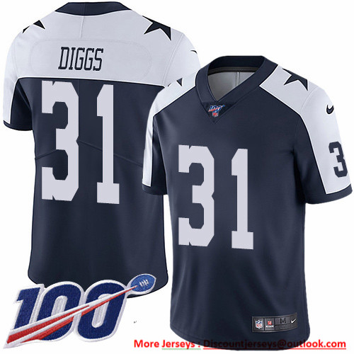Nike Cowboys #31 Trevon Diggs Navy Blue Thanksgiving Men's Stitched NFL 100th Season Vapor Throwback Limited Jersey Nike Cowboys #31 Trevon Diggs Navy Blue Thanksgiving Men's Stitched NFL 100th Season Vapor Throwback Limited Jersey