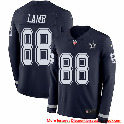 Nike Cowboys #88 CeeDee Lamb Navy Blue Team Color Men's Stitched NFL Limited Therma Long Sleeve Jersey Nike Cowboys #88 CeeDee Lamb Navy Blue Team Color Men's Stitched NFL Limited Therma Long Sleeve Jersey