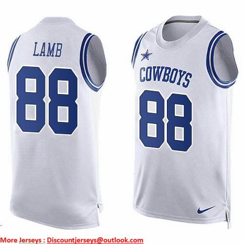 Nike Cowboys #88 CeeDee Lamb White Team Color Men's Stitched NFL Limited Tank Top Jersey Nike Cowboys #88 CeeDee Lamb White Team Color Men's Stitched NFL Limited Tank Top Jersey