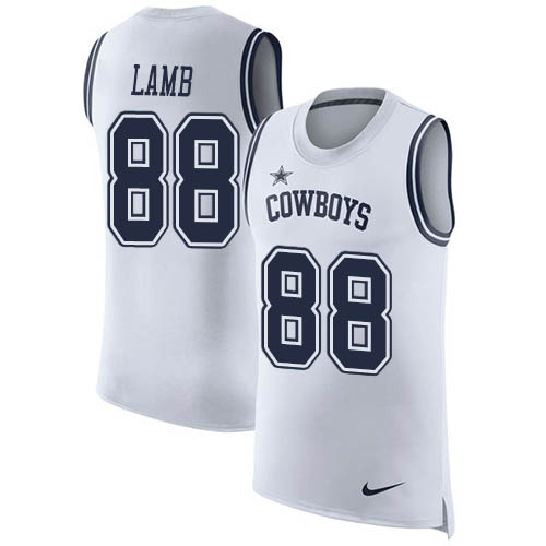 Nike Cowboys #88 CeeDee Lamb White Men's Stitched NFL Limited Rush Tank Top Jersey Nike Cowboys #88 CeeDee Lamb White Men's Stitched NFL Limited Rush Tank Top Jersey