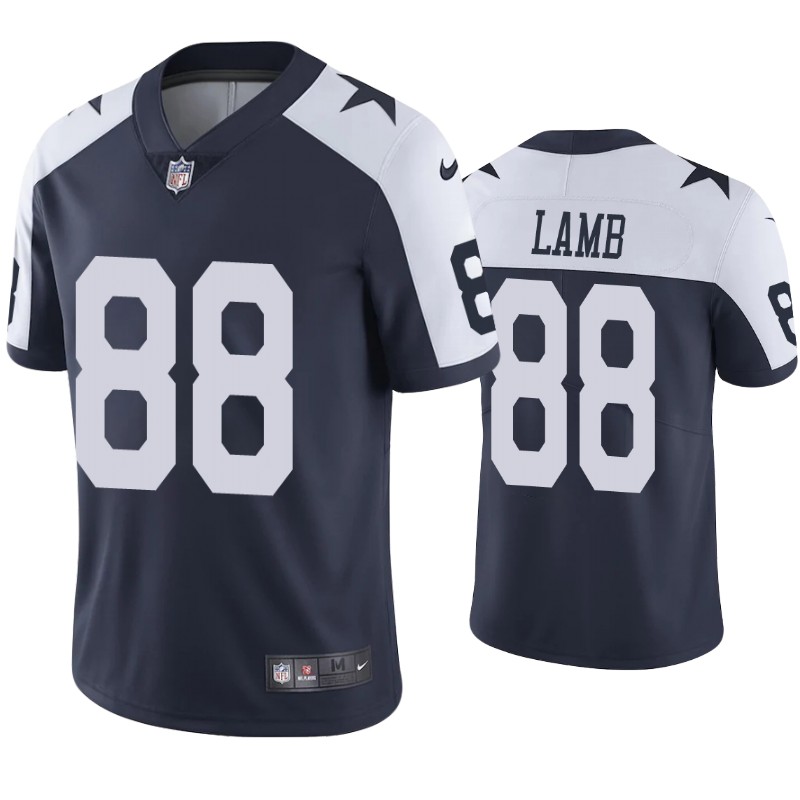 Nike Cowboys #88 CeeDee Lamb Navy Blue Thanksgiving Men's Stitched NFL Vapor Untouchable Limited Throwback Jersey Nike Cowboys #88 CeeDee Lamb Navy Blue Thanksgiving Men's Stitched NFL Vapor Untouchable Limited Throwback Jersey