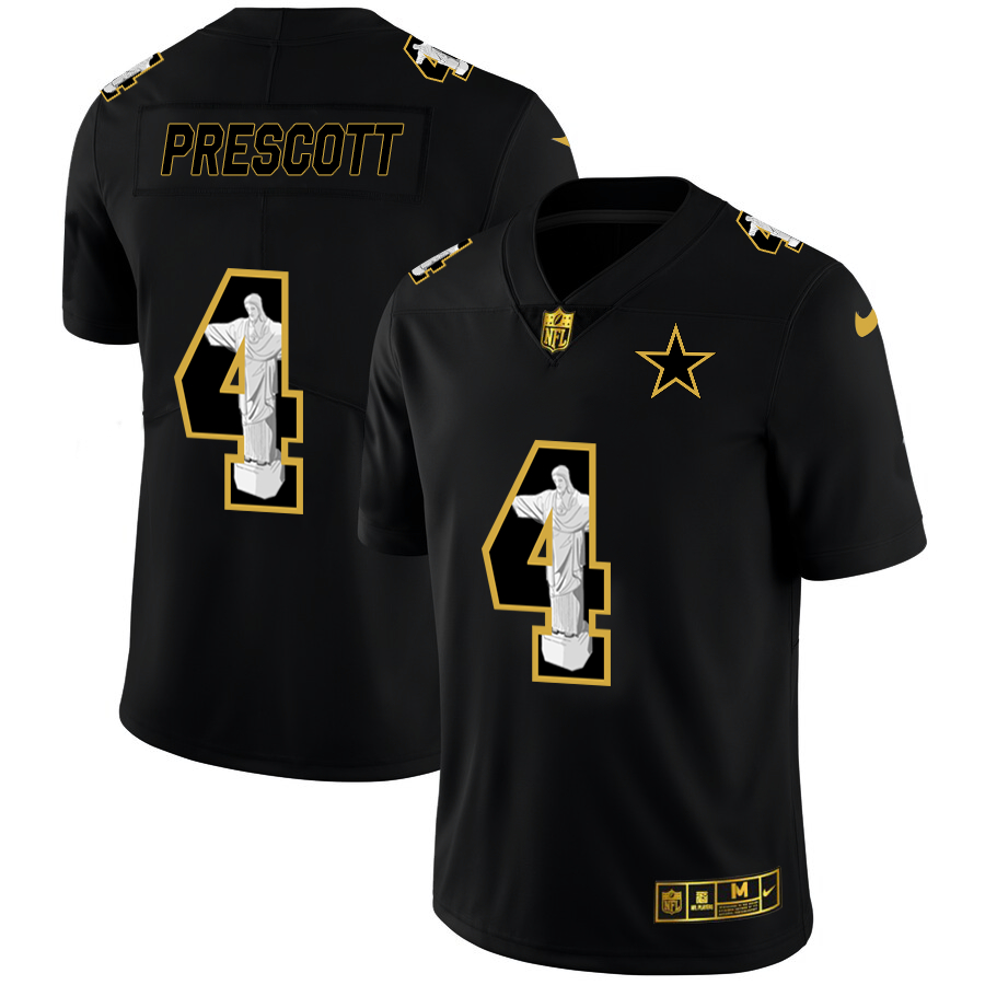 Nike Cowboys 4 Dak Prescott Black Jesus Faith Edition Limited Jersey Nike Cowboys 4 Dak Prescott Black Jesus Faith Edition Limited Jersey