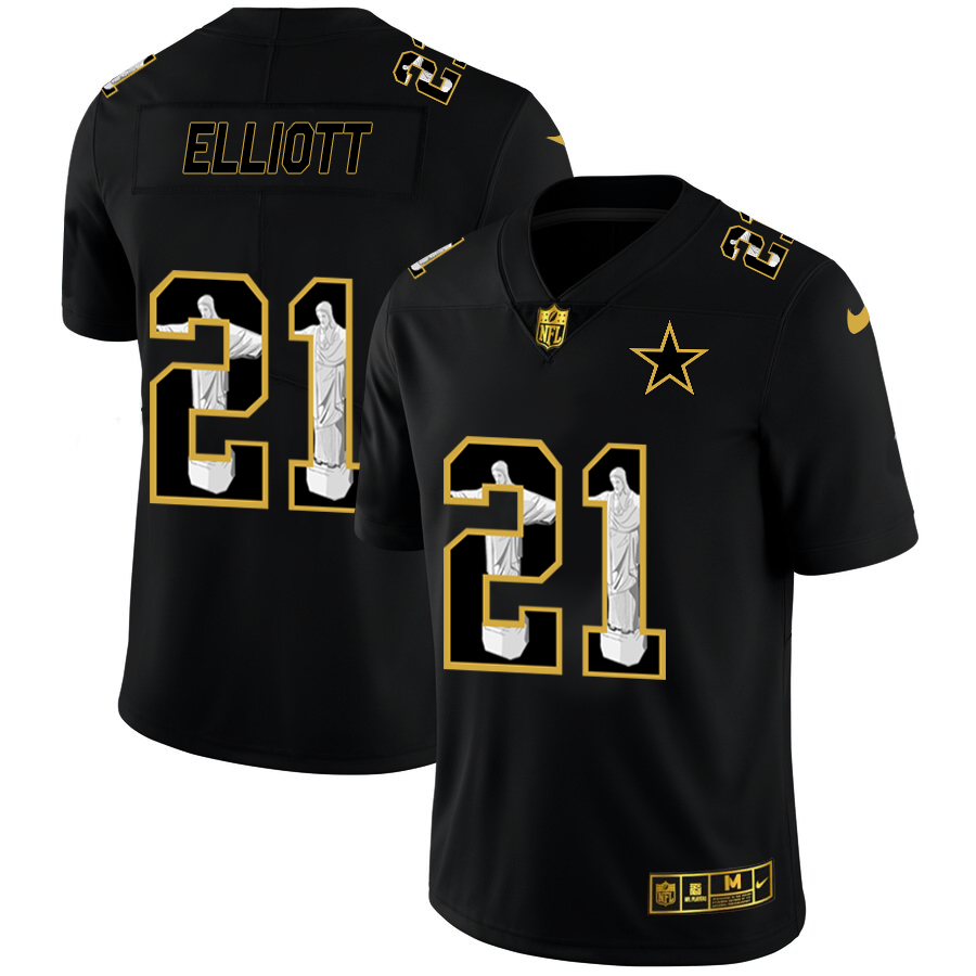 Nike Cowboys 21 Ezekiel Elliott Black Jesus Faith Edition Limited Jersey Nike Cowboys 21 Ezekiel Elliott Black Jesus Faith Edition Limited Jersey