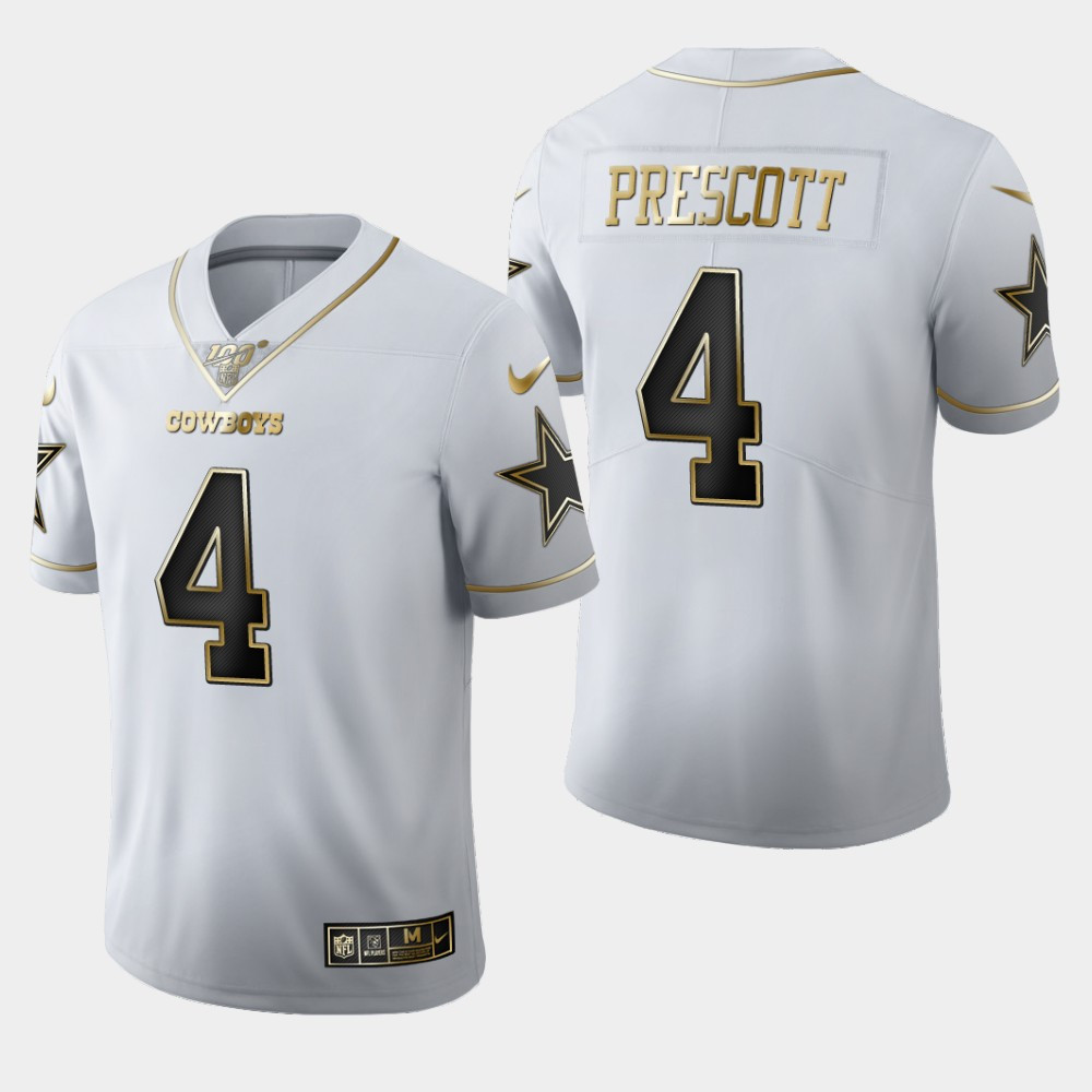 Nike Cowboys 4 Dak Prescott White 100th Season Vapor Untouchable Limited Jersey Nike Cowboys 4 Dak Prescott White 100th Season Vapor Untouchable Limited Jersey