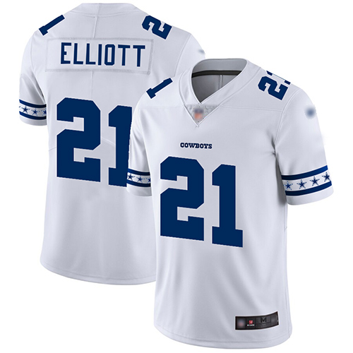 Cowboys #21 Ezekiel Elliott White Men's Stitched Football Limited Team Logo Fashion Jersey Cowboys #21 Ezekiel Elliott White Men's Stitched Football Limited Team Logo Fashion Jersey