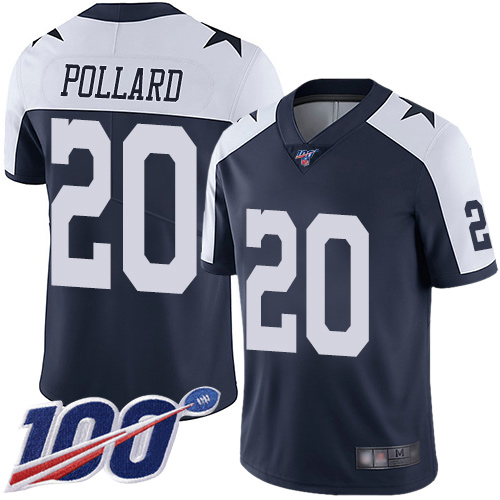 Cowboys #20 Tony Pollard Navy Blue Thanksgiving Men's Stitched Football 100th Season Vapor Throwback Limited Jersey Cowboys #20 Tony Pollard Navy Blue Thanksgiving Men's Stitched Football 100th Season Vapor Throwback Limited Jersey