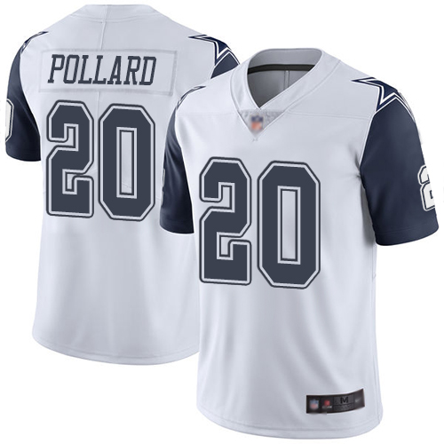 Cowboys #20 Tony Pollard White Men's Stitched Football Limited Rush Jersey Cowboys #20 Tony Pollard White Men's Stitched Football Limited Rush Jersey