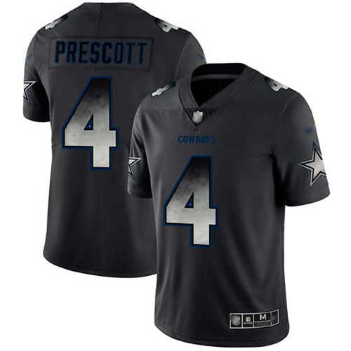 Cowboys #4 Dak Prescott Black Men's Stitched Football Vapor Untouchable Limited Smoke Fashion Jersey Cowboys #4 Dak Prescott Black Men's Stitched Football Vapor Untouchable Limited Smoke Fashion Jersey