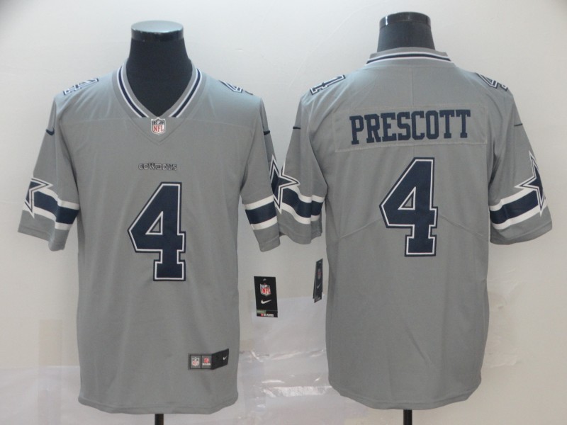 Nike Cowboys 4 Dak Prescott Gray Inverted Legend Limited Jersey Nike Cowboys 4 Dak Prescott Gray Inverted Legend Limited Jersey
