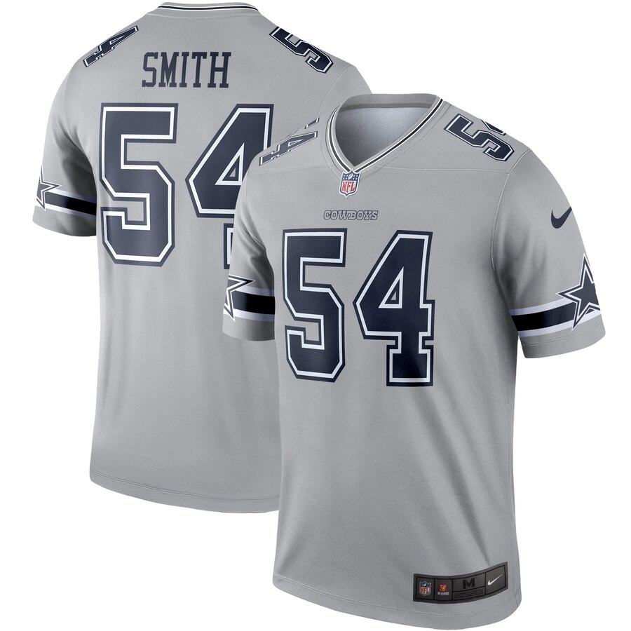 Nike Cowboys 54 Jaylon Smith Gray Inverted Legend Jersey Nike Cowboys 54 Jaylon Smith Gray Inverted Legend Jersey