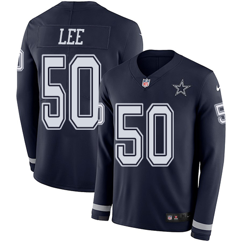 Nike Cowboys #50 Sean Lee Navy Blue Team Color Men's Stitched NFL Limited Therma Long Sleeve Jersey Nike Cowboys #50 Sean Lee Navy Blue Team Color Men's Stitched NFL Limited Therma Long Sleeve Jersey