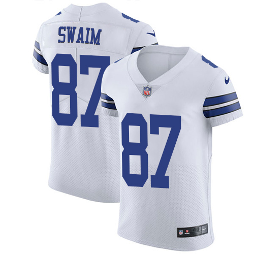 Nike Cowboys #87 Geoff Swaim White Men's Stitched NFL Vapor Untouchable Elite Jersey Nike Cowboys #87 Geoff Swaim White Men's Stitched NFL Vapor Untouchable Elite Jersey