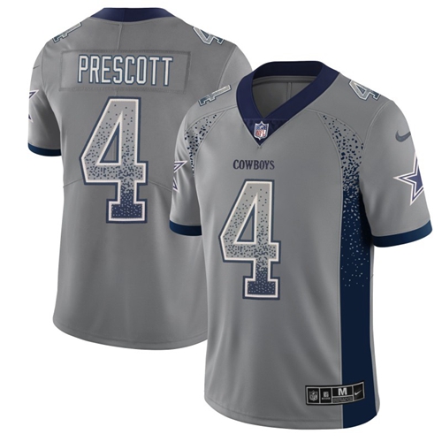 Nike Cowboys #4 Dak Prescott Gray Men's Stitched NFL Limited Rush Drift Fashion Jersey Nike Cowboys #4 Dak Prescott Gray Men's Stitched NFL Limited Rush Drift Fashion Jersey