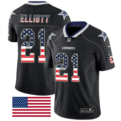 Nike Cowboys #21 Ezekiel Elliott Black Men's Stitched NFL Limited Rush USA Flag Jersey Nike Cowboys #21 Ezekiel Elliott Black Men's Stitched NFL Limited Rush USA Flag Jersey