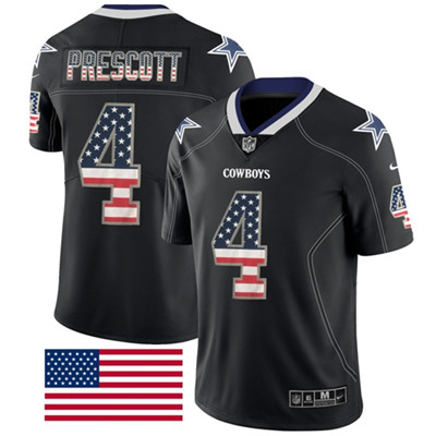 Nike Cowboys #4 Dak Prescott Black Men's Stitched NFL Limited Rush USA Flag Jersey Nike Cowboys #4 Dak Prescott Black Men's Stitched NFL Limited Rush USA Flag Jersey