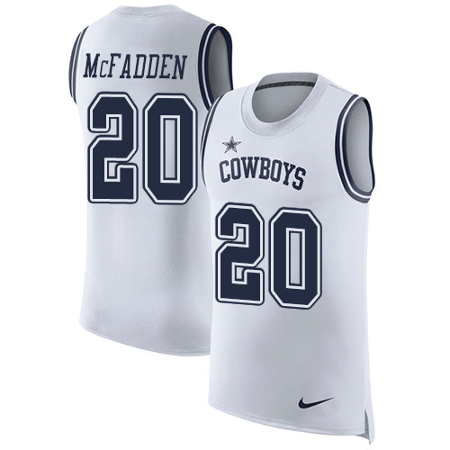 Nike Cowboys #20 Darren McFadden White Men's Stitched NFL Limited Rush Tank Top Jersey Nike Cowboys #20 Darren McFadden White Men's Stitched NFL Limited Rush Tank Top Jersey